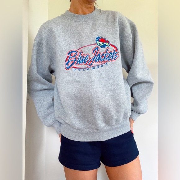 Vintage 90s Columbus Blue Jackets Crewneck sweatshirt - M - Picture 1 of 2